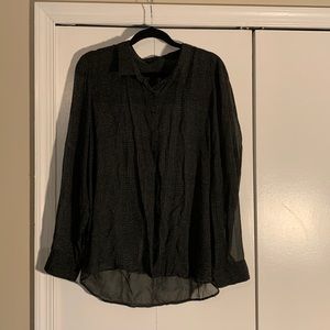 Sheer silk Eileen Fisher print blouse